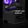Mars Gaming MC-Pulsar, Boîtier Gaming ATX, Écran LCD Frontal en Temps réel, Double Verre Trempé Frontal et Latéral, Système de C