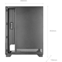 Mars Gaming MC-Pulsar, Boîtier Gaming ATX, Écran LCD Frontal en Temps réel, Double Verre Trempé Frontal et Latéral, Système de C