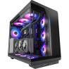 Mars Gaming MC-REV, Boîtier Gaming ATX, Double Verre Trempé, 3X Ventilateurs ARGB Inversés 12cm, Montage Vertical Cartes Graphiq