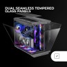 Mars Gaming MC-REV, Boîtier Gaming ATX, Double Verre Trempé, 3X Ventilateurs ARGB Inversés 12cm, Montage Vertical Cartes Graphiq