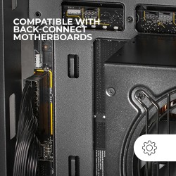 Mars Gaming MC-REV, Boîtier Gaming ATX, Double Verre Trempé, 3X Ventilateurs ARGB Inversés 12cm, Montage Vertical Cartes Graphiq