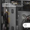 Mars Gaming MC-REV, Boîtier Gaming ATX, Double Verre Trempé, 3X Ventilateurs ARGB Inversés 12cm, Montage Vertical Cartes Graphiq