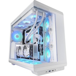 Mars Gaming MC-REV, Boîtier Gaming ATX, Double Verre Trempé, 3X Ventilateurs ARGB Inversés 12cm, Montage Vertical Cartes Graphiq
