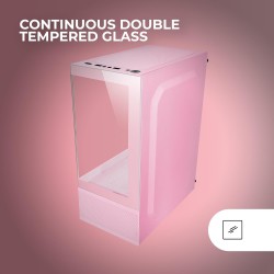 Mars Gaming MC-SE, Boîtier PC Micro-ATX, Face Avant Latéraux Verre sans Cadre, Design Inférieur avec Technologie Airtech Mesh, M
