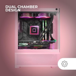 Mars Gaming MC-SE, Boîtier PC Micro-ATX, Face Avant Latéraux Verre sans Cadre, Design Inférieur avec Technologie Airtech Mesh, M