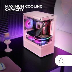 Mars Gaming MC-SE, Boîtier PC Micro-ATX, Face Avant Latéraux Verre sans Cadre, Design Inférieur avec Technologie Airtech Mesh, M