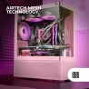 Mars Gaming MC-SE, Boîtier PC Micro-ATX, Face Avant Latéraux Verre sans Cadre, Design Inférieur avec Technologie Airtech Mesh, M