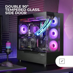 Mars Gaming MC-ULT, Boîtier Gaming Custom XXL E-ATX, Double Vitre Tempérée 90° sans Cadre + Porte Latérale, Refroidissement Liqu