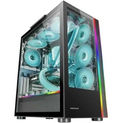 Mars Gaming MC-Ultra Noir, Tour Gaming Custom XXL E-ATX, Double Bande LED ARGB, Double Fenêtre Verre Trempé, Double Structure Ca