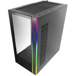 Mars Gaming MC-Ultra Noir, Tour Gaming Custom XXL E-ATX, Double Bande LED ARGB, Double Fenêtre Verre Trempé, Double Structure Ca