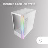 Mars Gaming MC-Ultra Blanc, Tour Gaming Custom XXL E-ATX, Double Bande LED ARGB, Double Fenêtre Verre Trempé, Double Structure C