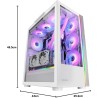 Mars Gaming MC-Ultra Blanc, Tour Gaming Custom XXL E-ATX, Double Bande LED ARGB, Double Fenêtre Verre Trempé, Double Structure C