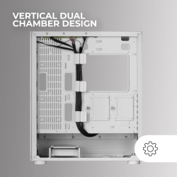 Mars Gaming MC-ULT, Boîtier Gaming Custom XXL E-ATX, Double Vitre Tempérée 90° sans Cadre + Porte Latérale, Refroidissement Liqu