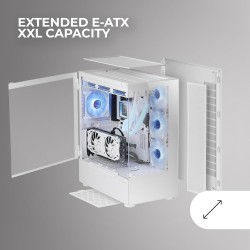 Mars Gaming MC-ULT, Boîtier Gaming Custom XXL E-ATX, Double Vitre Tempérée 90° sans Cadre + Porte Latérale, Refroidissement Liqu