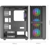 Mars Gaming MC-VAULT, Boîtier Gaming ATX, 4x Ventilateurs ARGB 120mm, Panneau Avant Mesh avec Design Vertical, Fenêtre Latérale 