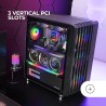 Mars Gaming MC-VAULT, Boîtier Gaming ATX, 4x Ventilateurs ARGB 120mm, Panneau Avant Mesh avec Design Vertical, Fenêtre Latérale 