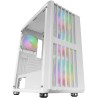 Mars Gaming MC-Vault, Boîtier Gaming ATX, 4X Ventilateurs ARGB 120mm, Panneau Avant Mesh avec Design Vertical, Fenêtre Latérale 
