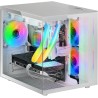 Mars Gaming MCVIEWW, Boîtier PC Gaming Micro-ATX avec Verre Trempé Continu 90º, Mini Tour avec Double Chambre, Support Refroidis