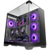 Mars Gaming MC-Vision, Boîtier Gaming ATX, Triple Verre Trempé Continu sans Cadre, Structure à Double Chambre, Compatible avec C