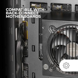 Mars Gaming MC-Vision, Boîtier Gaming ATX, Triple Verre Trempé Continu sans Cadre, Structure à Double Chambre, Compatible avec C