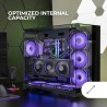 Mars Gaming MC-Vision, Boîtier Gaming ATX, Triple Verre Trempé Continu sans Cadre, Structure à Double Chambre, Compatible avec C