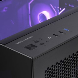 Mars Gaming MC-Vision, Boîtier Gaming ATX, Triple Verre Trempé Continu sans Cadre, Structure à Double Chambre, Compatible avec C
