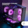 Mars Gaming MC-VISIONM, Boîtier Gaming Compact MicroATX, Triple Verre Trempé, Structure Double Chambre, Support Refroidissement 