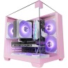 Mars Gaming MC-VISIONM, Boîtier Gaming Compact MicroATX, Triple Verre Trempé, Structure Double Chambre, Support Refroidissement 