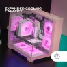 Mars Gaming MC-VISIONM, Boîtier Gaming Compact MicroATX, Triple Verre Trempé, Structure Double Chambre, Support Refroidissement 
