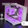 Mars Gaming MC-VISIONM, Boîtier Gaming Compact MicroATX, Triple Verre Trempé, Structure Double Chambre, Support Refroidissement 