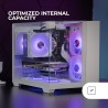 Mars Gaming MC-VISIONM, Boîtier Gaming Compact MicroATX, Triple Verre Trempé, Structure Double Chambre, Support Refroidissement 