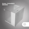 Mars Gaming MC-VISIONM, Boîtier Gaming Compact MicroATX, Triple Verre Trempé, Structure Double Chambre, Support Refroidissement 
