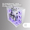 Mars Gaming MC-VISION, Boîtier Gaming ATX, Triple Verre Trempé Continu Sans Cadre, Structure à Double Chambre, Compatible avec C