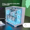 Mars Gaming MC-VISION, Boîtier Gaming ATX, Triple Verre Trempé Continu Sans Cadre, Structure à Double Chambre, Compatible avec C