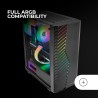 Mars Gaming MC-Volt, Boîtier Gaming ATX, Ventilateur ARGB 120mm, Grille Frontale ARGB, Fenêtre Latérale en Verre Trempé, Gestion