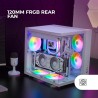 Mars Gaming MCV-One, Boîtier Gaming ATX, Double Verre Trempé Continu, Ventilateur FRGB 12cm, Structure à Double Chambre, Moyen-T