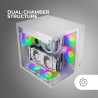 Mars Gaming MCV-One, Boîtier Gaming ATX, Double Verre Trempé Continu, Ventilateur FRGB 12cm, Structure à Double Chambre, Moyen-T