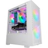 Mars Gaming MC-Vortex, Boîtier Gaming MicroATX, Mesh Géométrique Façade, Panneau Latéral Verre Trempé, 3 Ventilateurs FRGB Rainb