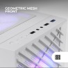 Mars Gaming MC-Vortex, Boîtier Gaming MicroATX, Mesh Géométrique Façade, Panneau Latéral Verre Trempé, 3 Ventilateurs FRGB Rainb