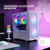 Mars Gaming MC-Vortex, Boîtier Gaming MicroATX, Mesh Géométrique Façade, Panneau Latéral Verre Trempé, 3 Ventilateurs FRGB Rainb