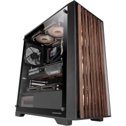 Mars Gaming MC-Wood, Boîtier PC ATX, Panneau Frontal en Bois, Fenêtre Latérale en Verre Trempé, Ventilateur FDB 120mm, Refroidis