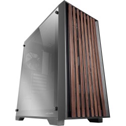 Mars Gaming MC-Wood, Boîtier PC ATX, Panneau Frontal en Bois, Fenêtre Latérale en Verre Chromé, Ventilateur FDB 120mm, Refroidis