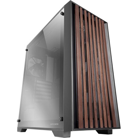 Mars Gaming MC-Wood, Boîtier PC ATX, Panneau Frontal en Bois, Fenêtre Latérale en Verre Chromé, Ventilateur FDB 120mm, Refroidis