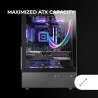 Mars Gaming MC-XO, Boîtier Gaming ATX, Double Verre Trempé Continu 90°, Ventilateur FRGB 12cm, Système Refroidissement SIDECOOL,