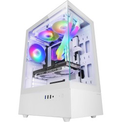 Mars Gaming MC-XO, Boîtier Gaming ATX, Double Verre Trempé Continu 90°, Ventilateur FRGB 12cm, Système Refroidissement SIDECOOL,