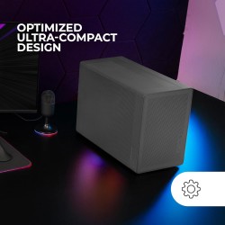 Mars Gaming MC-XPRO, Boîtier MicroATX Ultrapcompact, Design Panneaux Mesh, Ventilateur Arrière 120mm, Technologie Refroidissemen