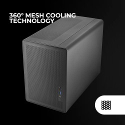 Mars Gaming MC-XPRO, Boîtier MicroATX Ultrapcompact, Design Panneaux Mesh, Ventilateur Arrière 120mm, Technologie Refroidissemen