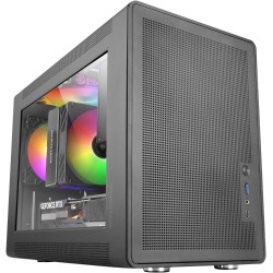 Mars Gaming MC-XPS, Boîtier Gaming MicroATX Ultrapcompact, Verre Trempé + Panneaux Mesh, Ventilateur FRGB 12cm, Technologie Refr