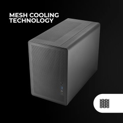 Mars Gaming MC-XPS, Boîtier Gaming MicroATX Ultrapcompact, Verre Trempé + Panneaux Mesh, Ventilateur FRGB 12cm, Technologie Refr