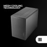 Mars Gaming MC-XPS, Boîtier Gaming MicroATX Ultrapcompact, Verre Trempé + Panneaux Mesh, Ventilateur FRGB 12cm, Technologie Refr